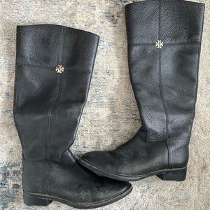 Tory Burch Mid Calf Zip Up Boots